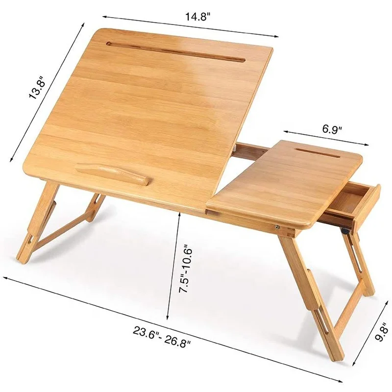 Bamboo wooden bed table laptop computer table stand portable laptop desk