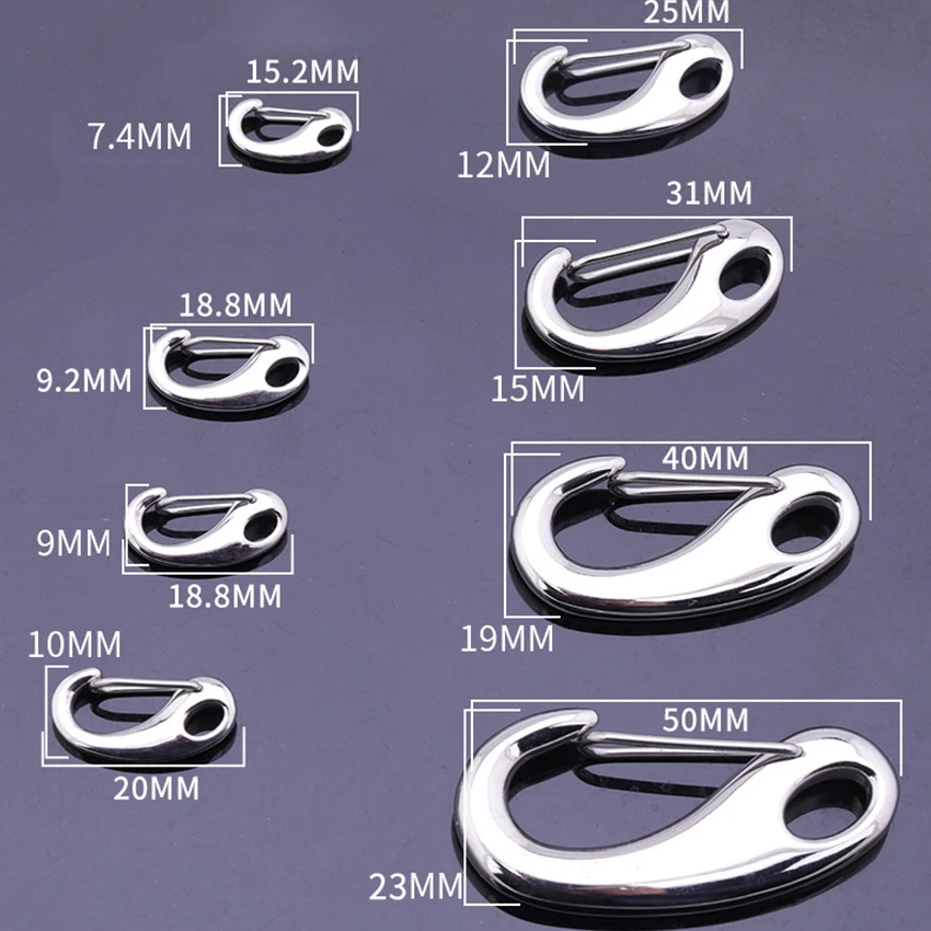 Wholesale Polished Stainless Steel Silver Color Claw clasps Lobster Clasp Keychain Clasp For Jewelry Making