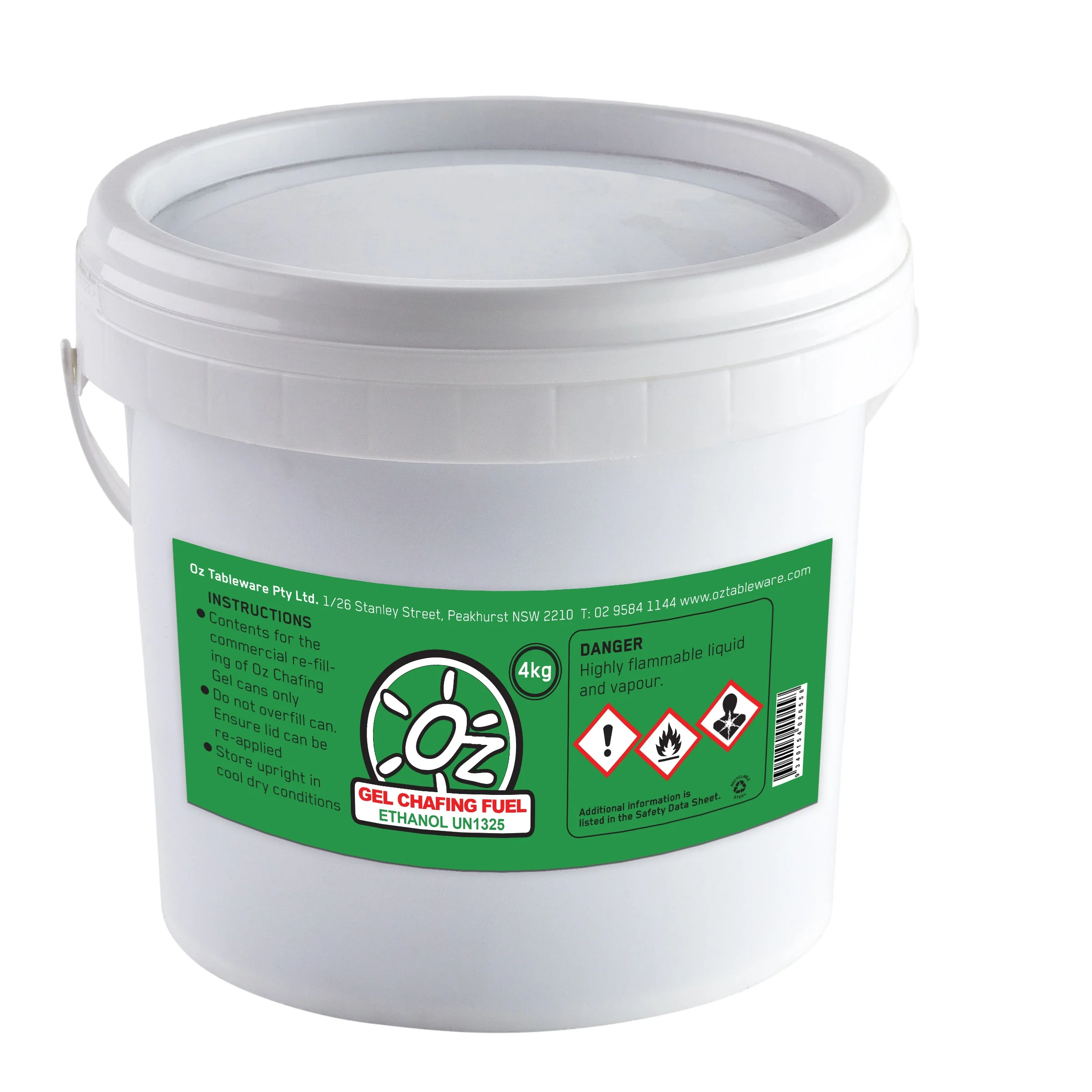 4 Kg plastic bucket packing ethanol Solid Gel Chafing Dish Fuel