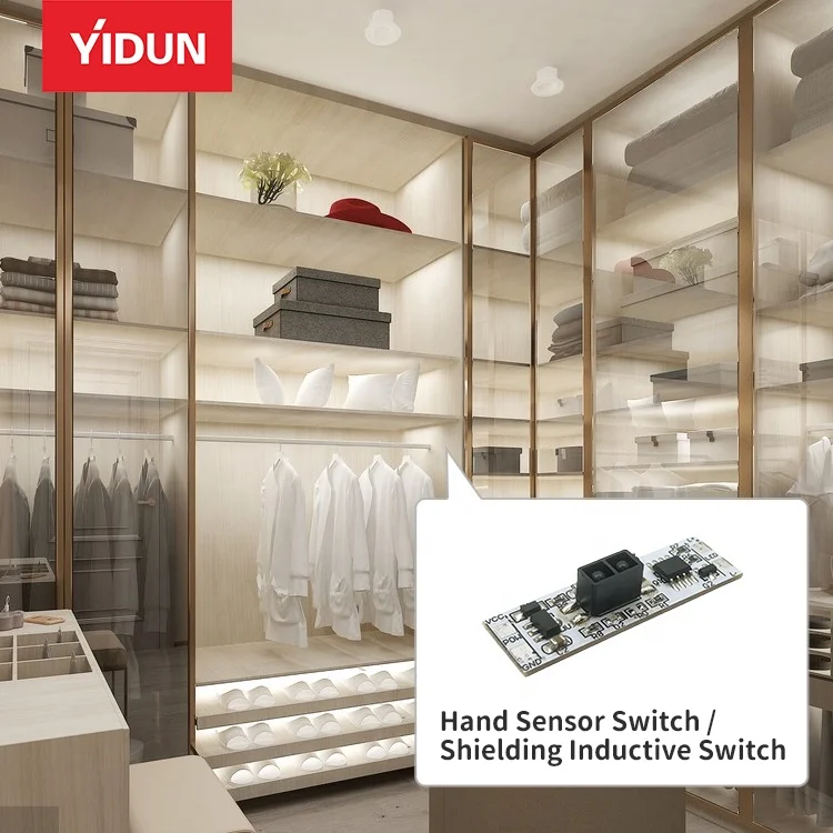 YIDUN Elegant Wave Control Ultra-Thin DC12V 24V Dimmer Sensor Switch Hand Waving Inductive for IR Door & Furniture