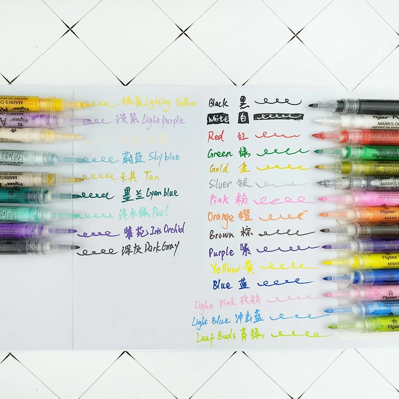 
24 Permanent Colours 0.7MM Extra Fine Japanese Tip Sun-proof acrylic paint marker xingmao 