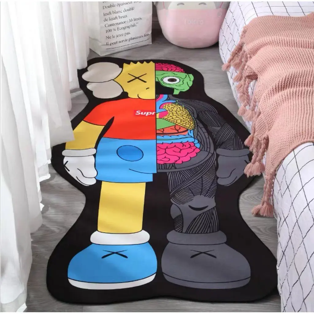 Hot Sale 3D Custom Design Mat Made Logo Carpet Commercial Bedroom Kaws Rug alfombra personalizada Custom logo Rug
