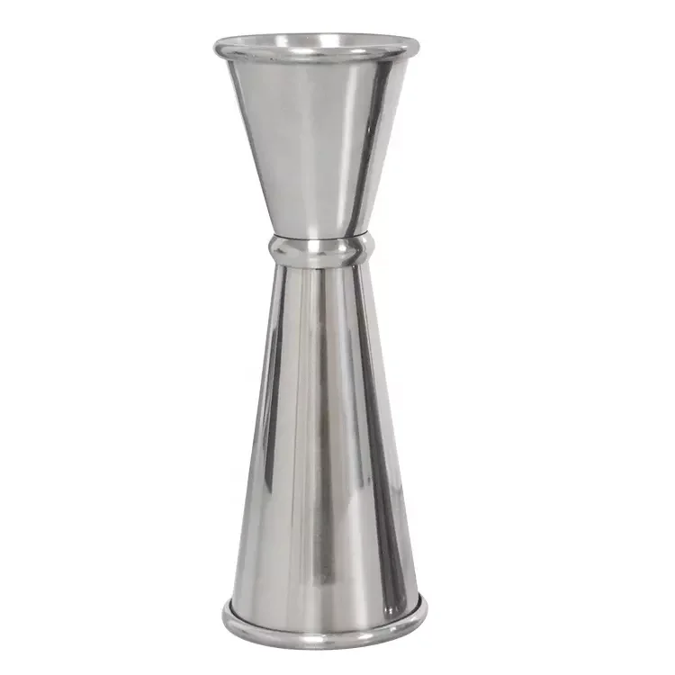 Factory Direct Custom Silver Shiny Wine Measure Cup Stainless Steel Cocktail Bar 1Oz 2Oz Double Jigger