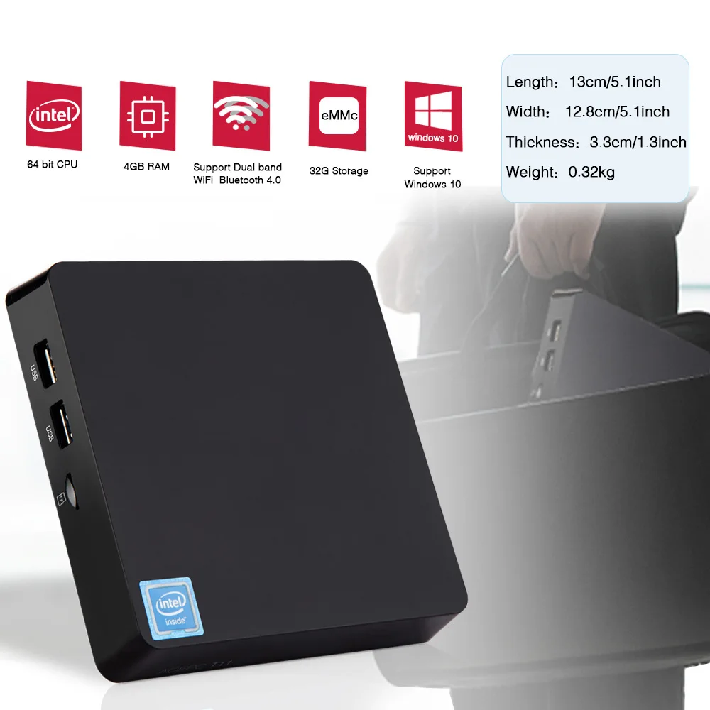 T11 Wins 10 OS New Mini PC 4GB/32G Mainboard Intel Z8350 Quad-Core T11 For TV Box with VGA