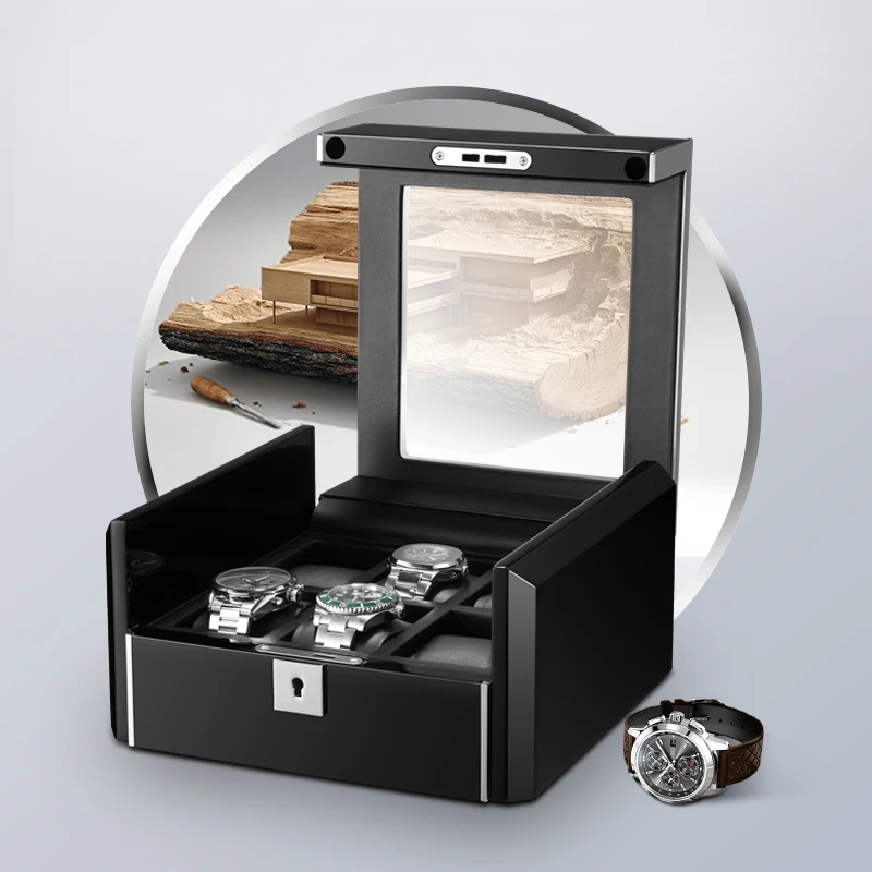 2021 high quantity Top rectangular 6 slots watch box with pillow watch storage box