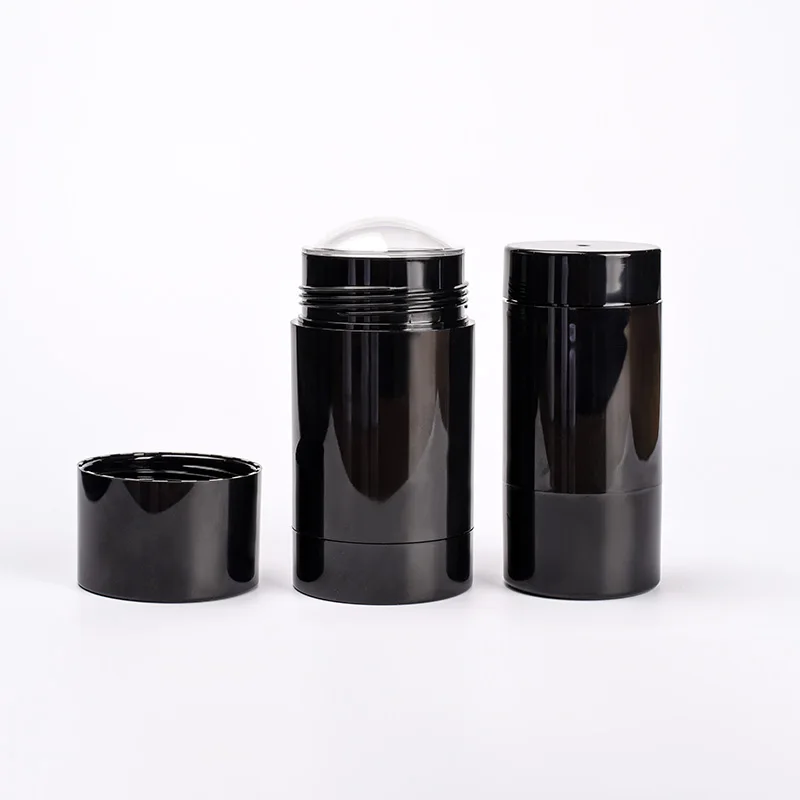 empty round shape white black 15ml 30ml 50ml 75ml deodorant stick plastic deodorant container with twist up cover