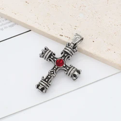 Custom Fashion Jewelry gold plated Prayer Crucifix necklace pendant charms DIY natural stone stainless steel cross Pendant