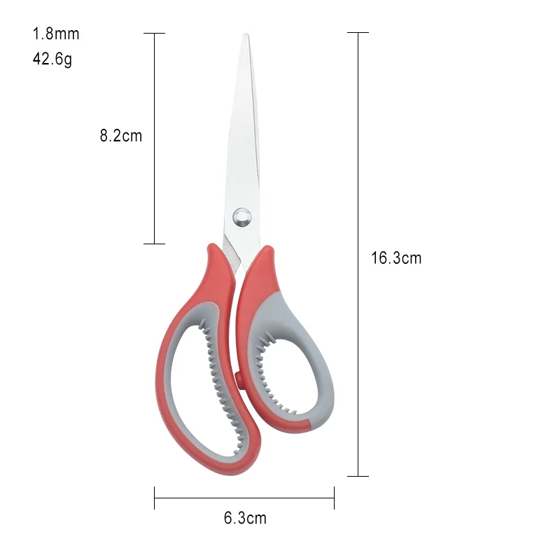 Industrial-Grade Premium Soft Comfort-Grip Office Scissors Stainless Steel Sharp Fabric Shear with Smooth Edge Customizable OEM