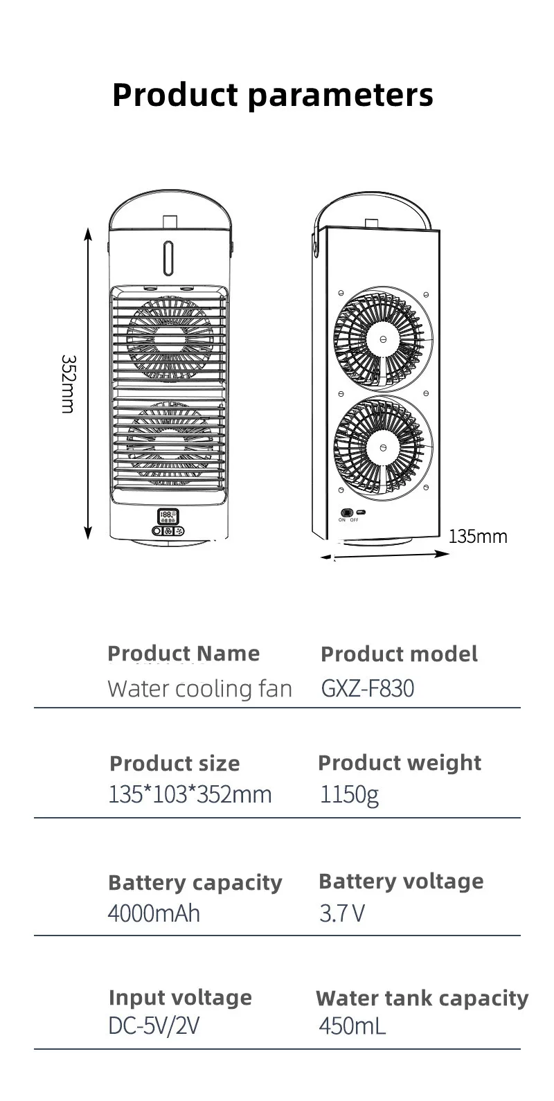 Portable USB Desktop Air cooler fan Mini Humidifier Cooling Air Conditioner