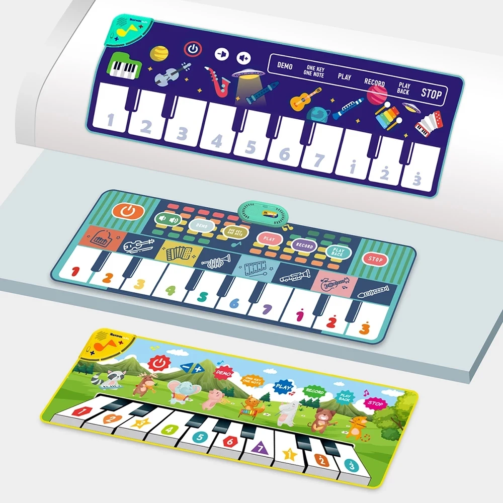 Multifunction Mat with 8 Instruments Musical Toys Child Floor Piano Keyboard Mat-Baby Blanket Touch Play mat,Early Learning Toys