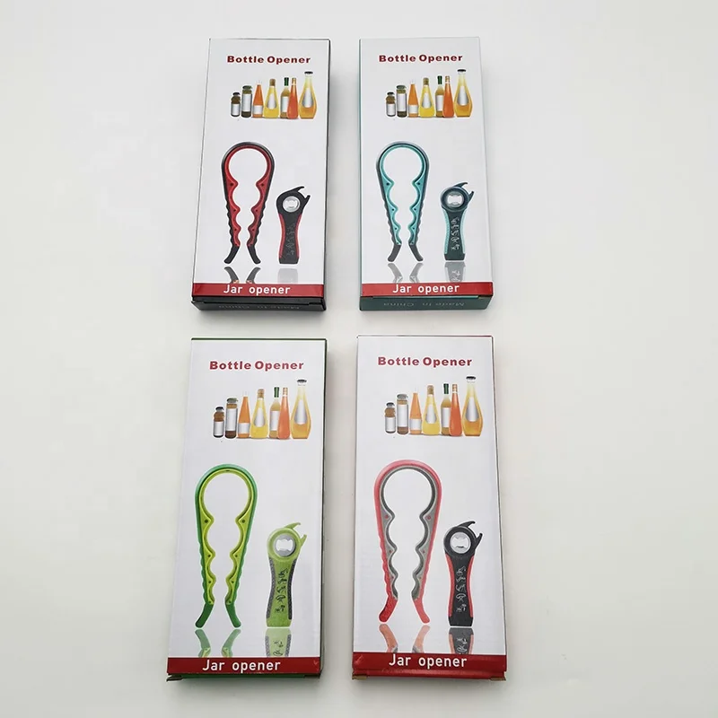 Top Selling Kitchen Accessories Tools 2 Packs 4 In 1 Plastic Jar Can Opener 5 In 1 Bottle Opener Beer Opener