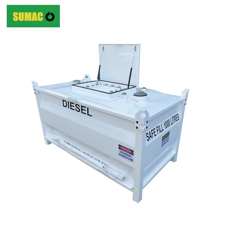 Sumac portable 1500l 500 gal 2500l 4.5m3 steel bunded mobile double wall mobile diesel fuel transcube oil tank for generator