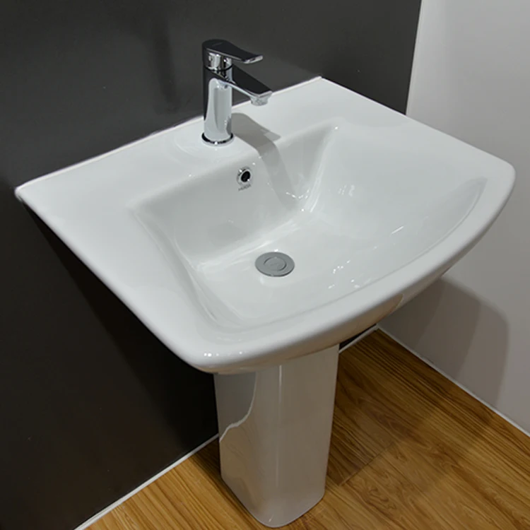 HUIDA rectangle shape standing hand wash basin sinks with pedestal in good price