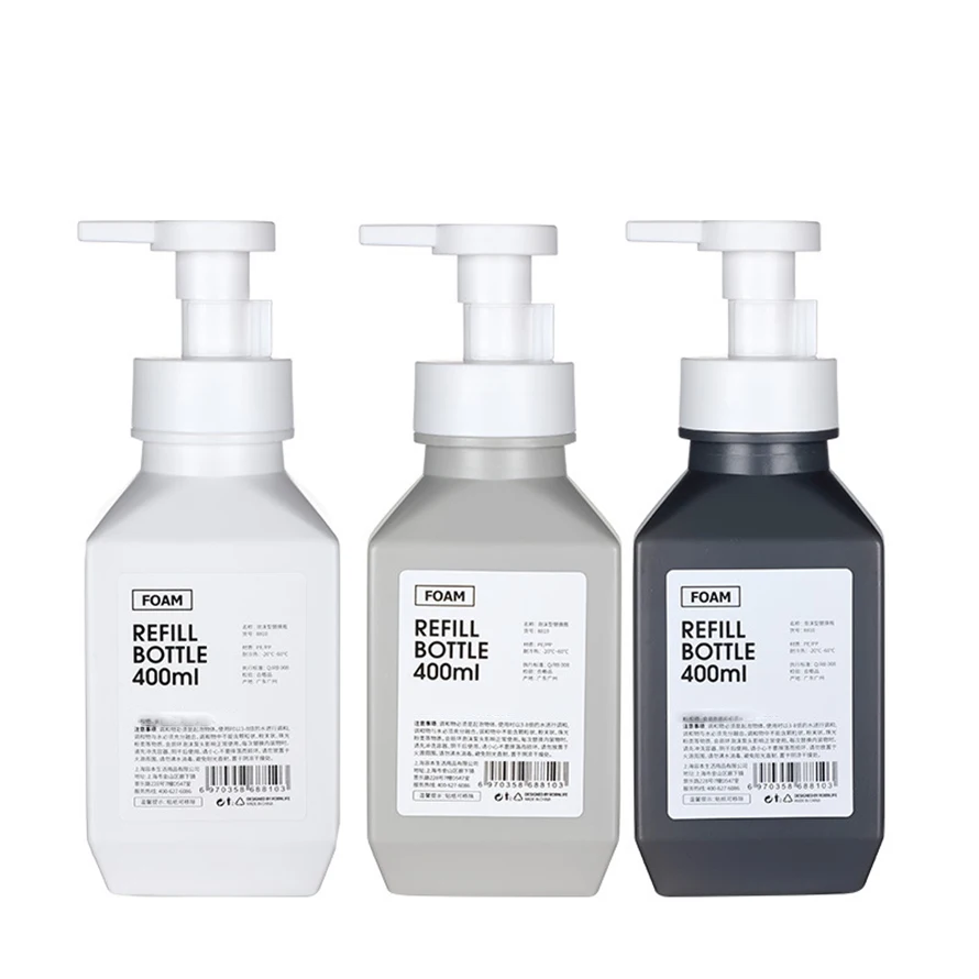 
Popular In Stock PET 280ml 400ml 600ml gel refillable hand soap packaging pump designed foaming shampoo bottle 