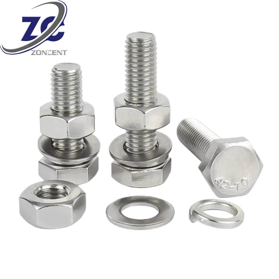 Manufacturers titanium flange hex head bolt and nuts screws metric bolts full thread hexagonal stainless steel bolts kit screw
