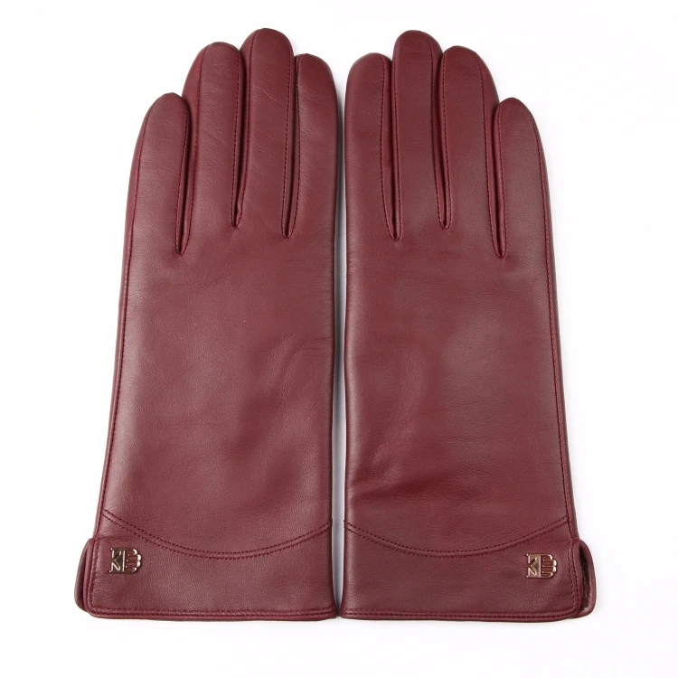 Модные теплые зимние женские кожаные перчатки из натуральной овчины с шерстяной подкладкой