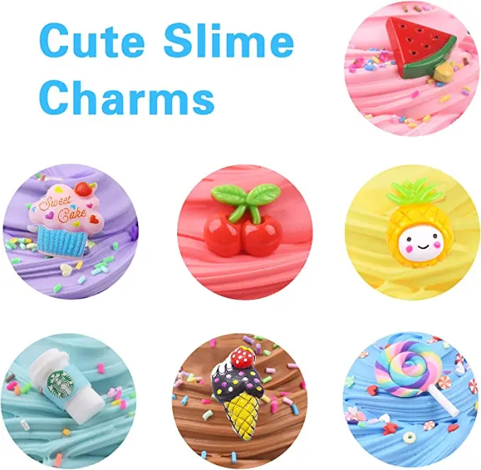 6 Pack 9 Pack Butter Fluffy Slime Set Food Cotton Candy Cloud Slime Kit With Slime Charms
