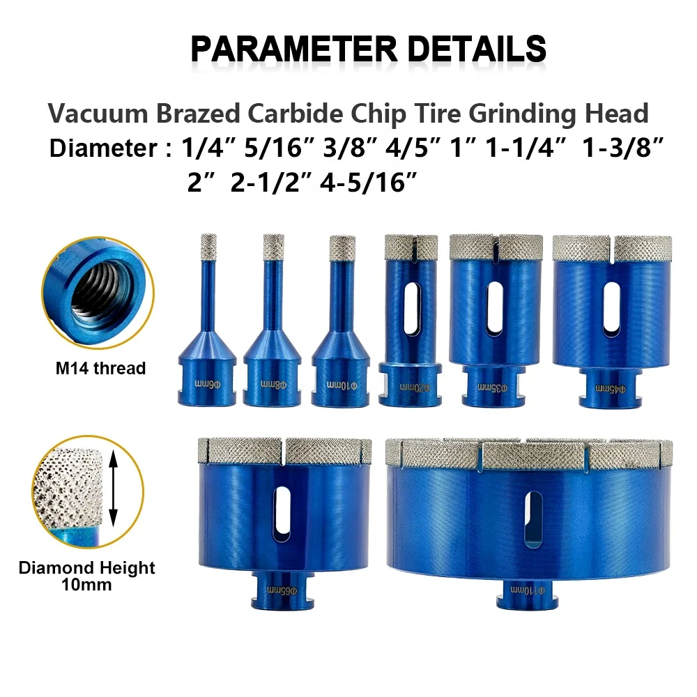 Vacuum Brazed Diamond Crown Hole Saw Hole Cutter Diamond Rooftop Arix Segments Diamond Drill Bits for Tile Marble