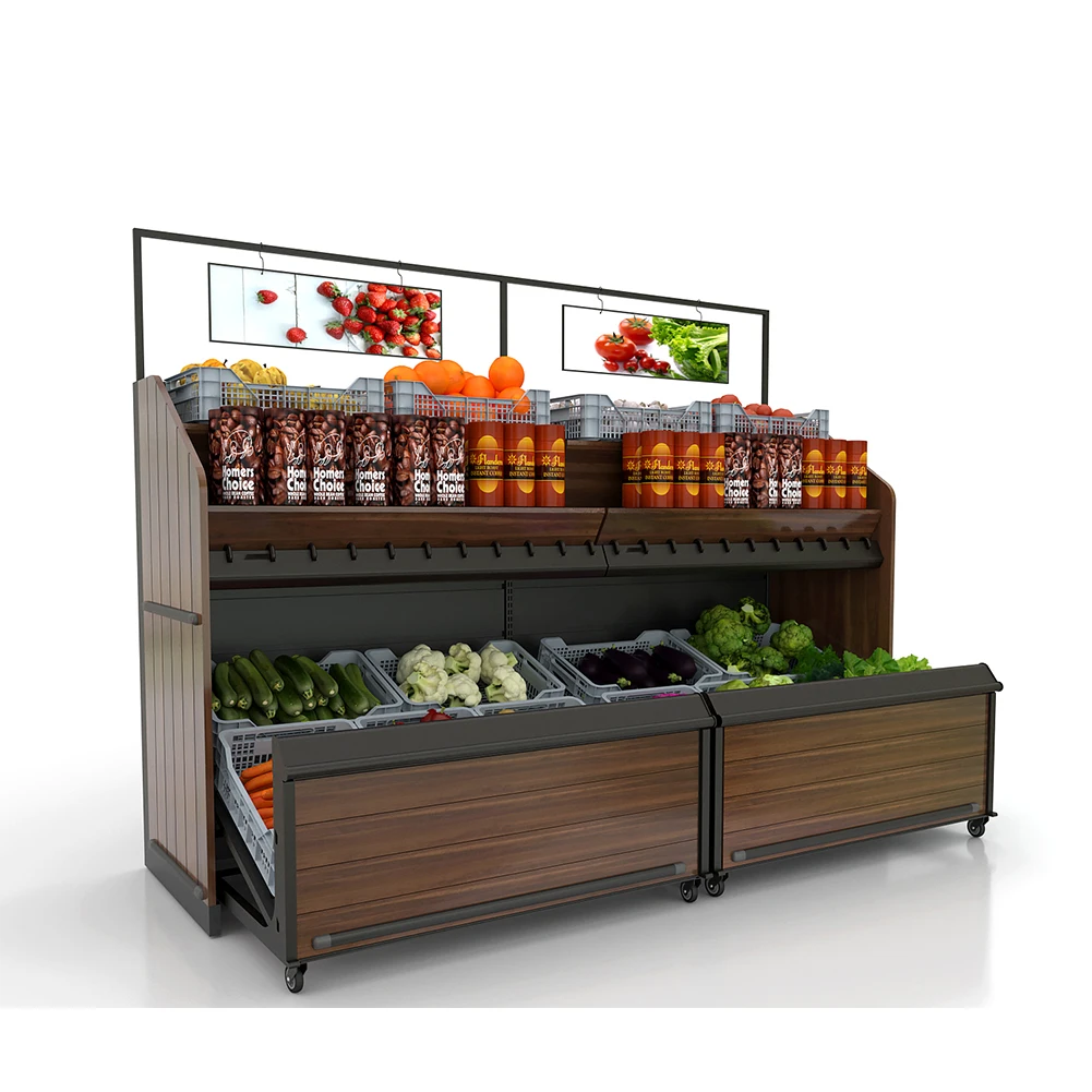vegetable and fruit racks with accessories