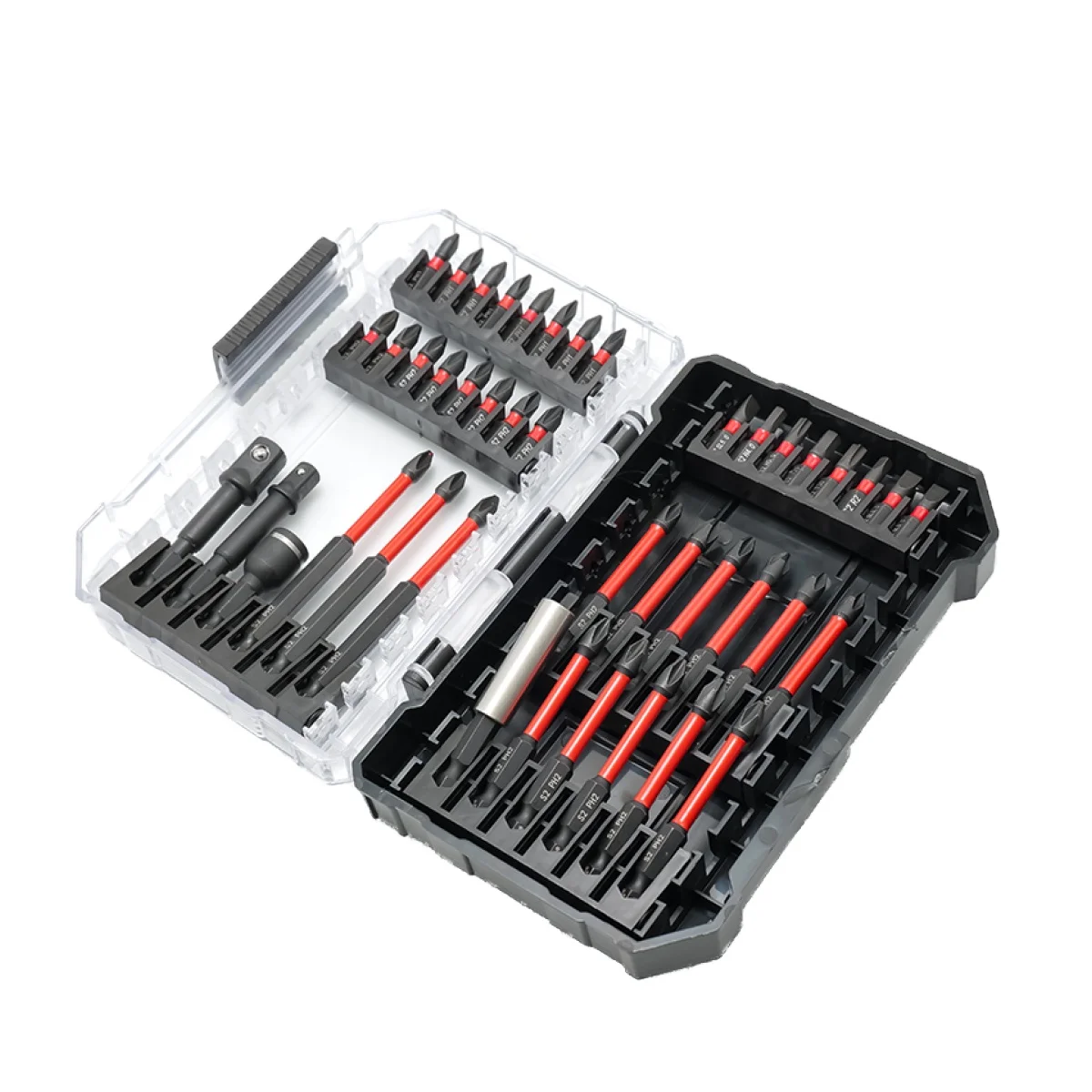 42pcs impact screwbit phllips slotted, and nut setter, with storage box