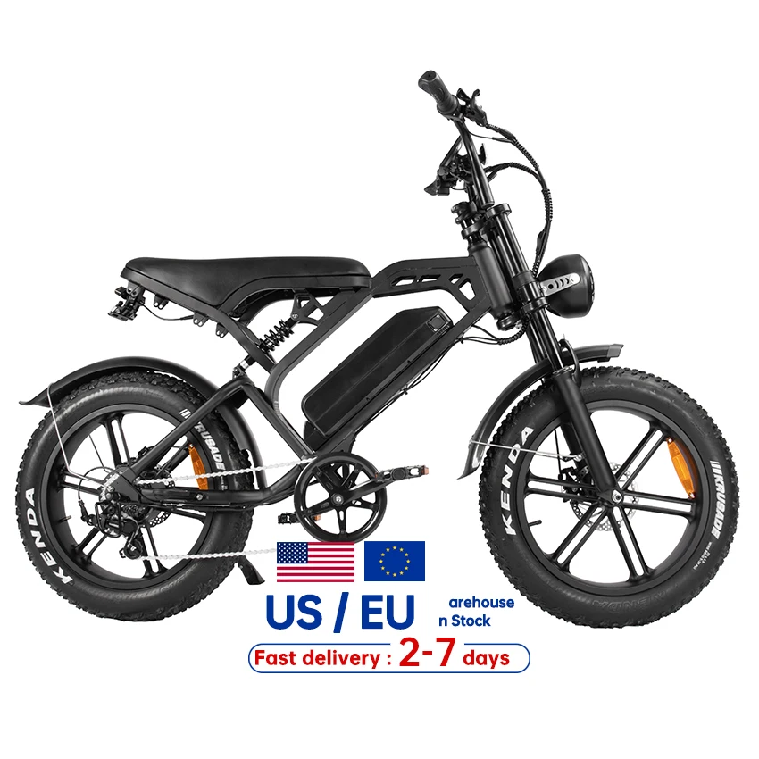 EU NL Stock V20 Electric Fatbike 20inch 250W 500W Netherlands Electric City Bike 750W Retro Hydraulic Brake Road E-Bike Holland