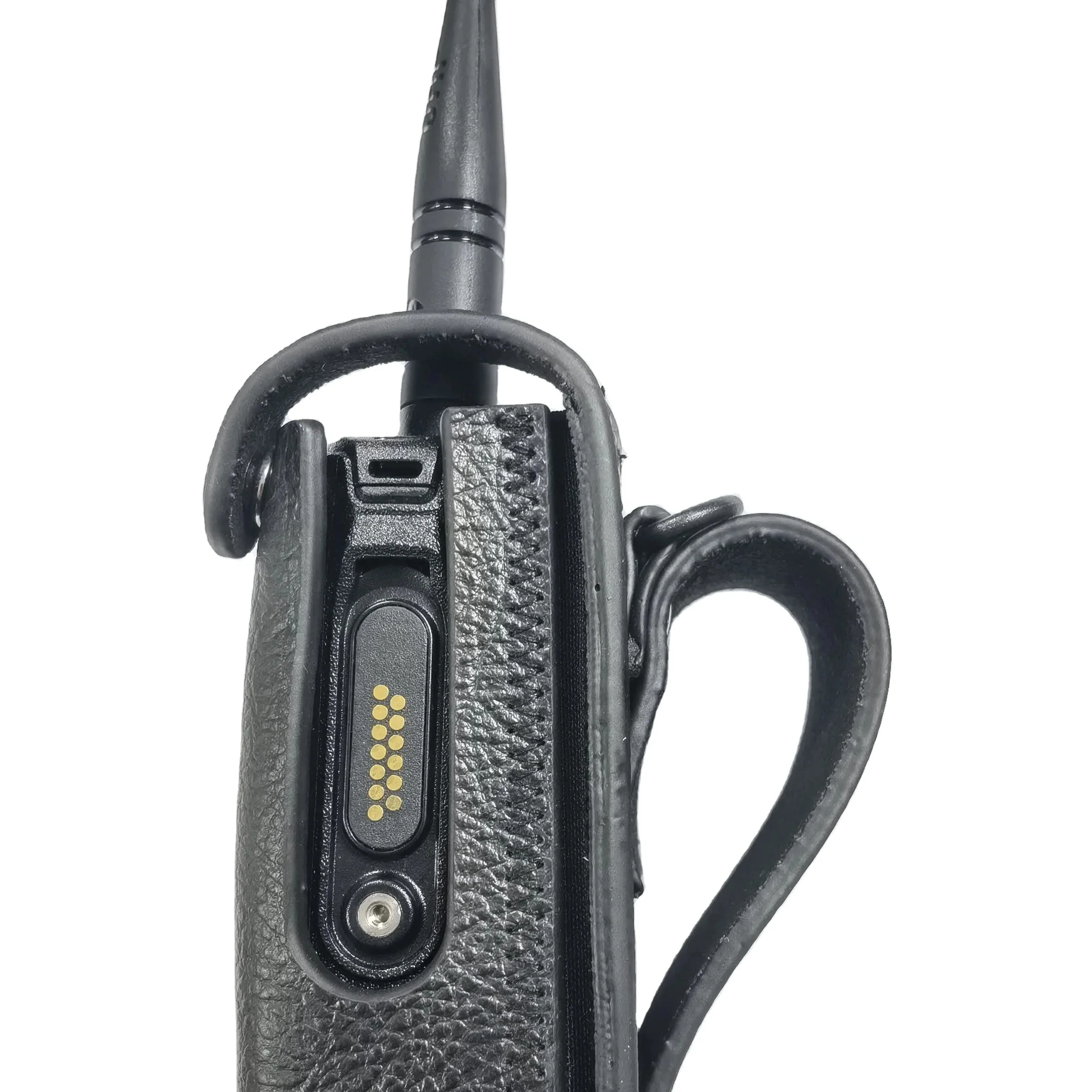 R7 Two way radio Full Leather Holster case full keypad leather cover With Strap attach Carry Case for Motorola R7