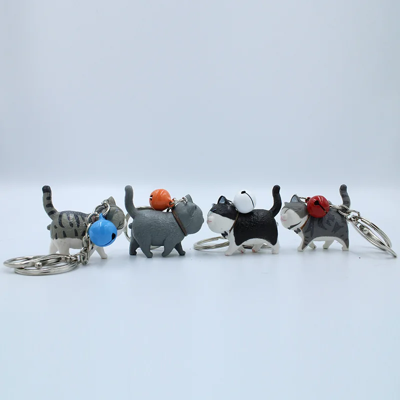 9 cartoon kitty doll keychain pendant  cute cat bell car key ring creative small gift
