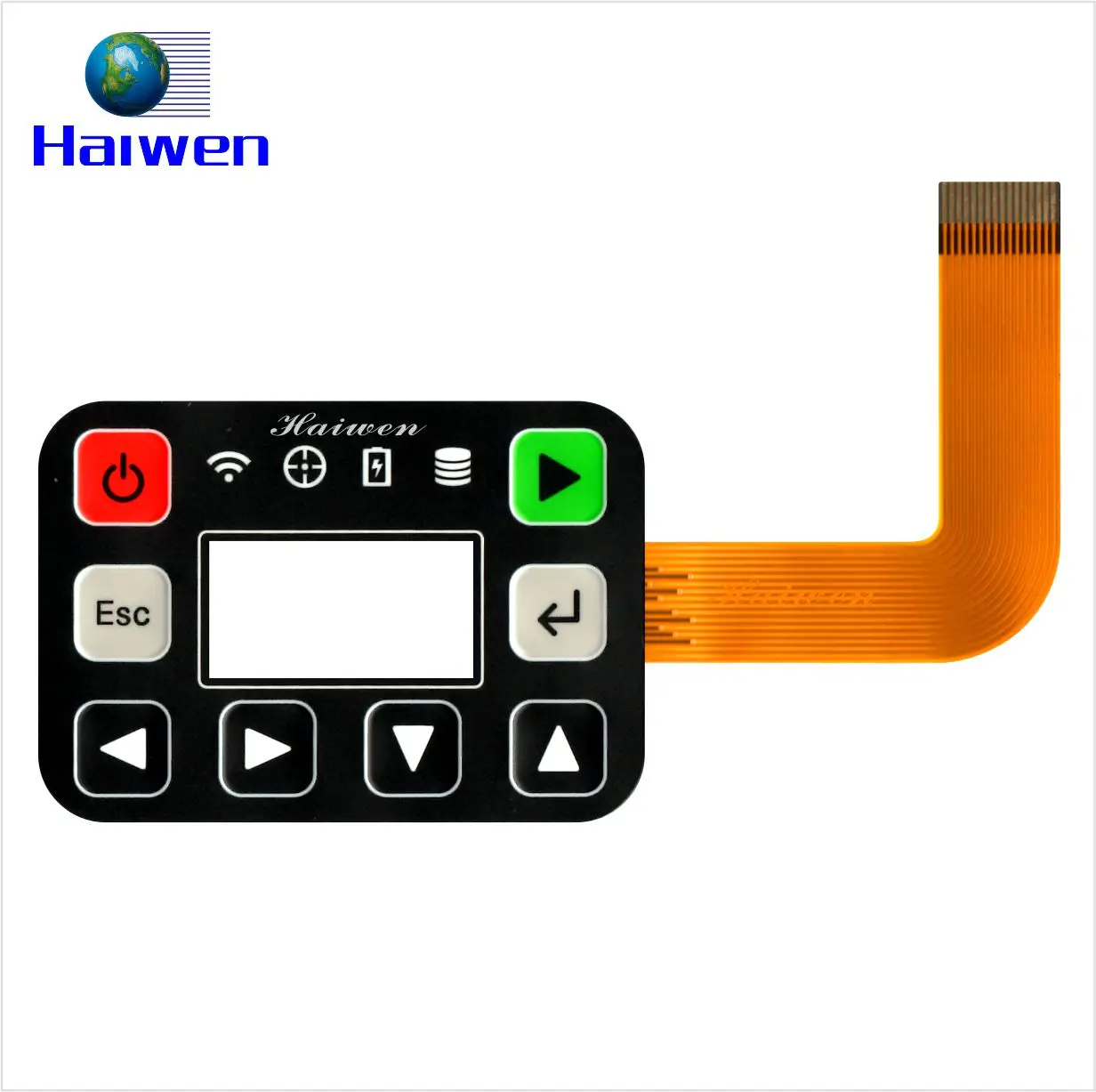 Female connector membrane keypad circuit switch