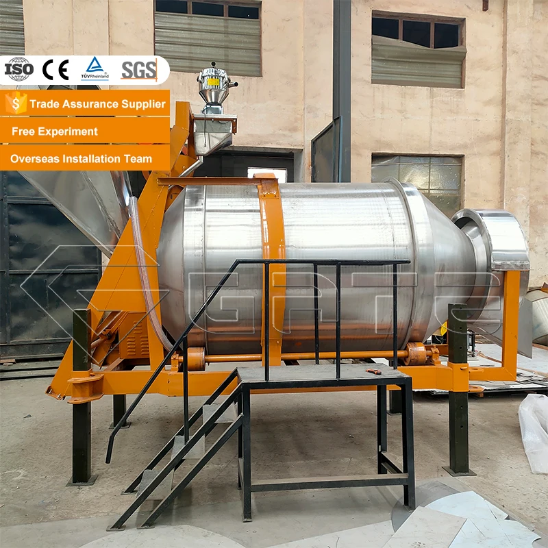 1500L Stainless Steel Rotary Drum Mixer Metal Chemical Powder Mixer