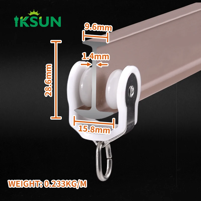 IKSUN Ceiling Mounted Hospital Curtain Track Curved Window Curtain Rail With Valance Track