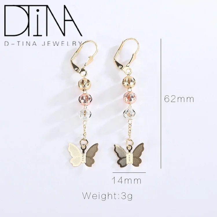 Fashion Hollow Rosary earrings Vertical Butterfly Long earrings