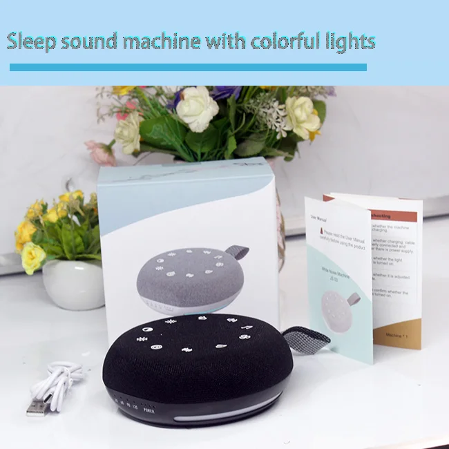 Customized Sounds White Noise Therapy   Sleep Machine with Timer, RGB 7 Colors Night Light for Baby Children Adults