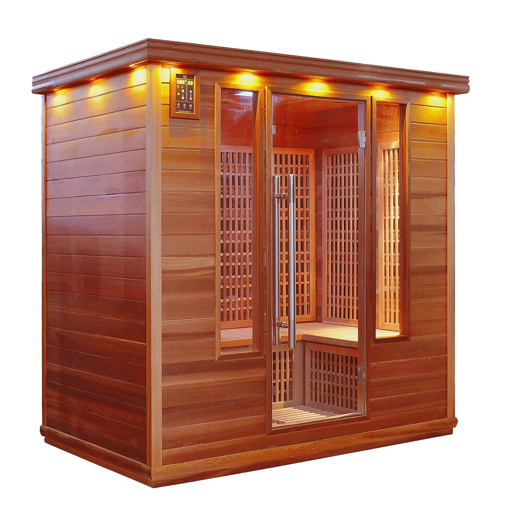 SS-400T family home commercial yoga relax wooden dry steam sauna room carbon infrared sauna