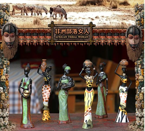 Exotic doll three-piece resin crafts creative home new house decoration