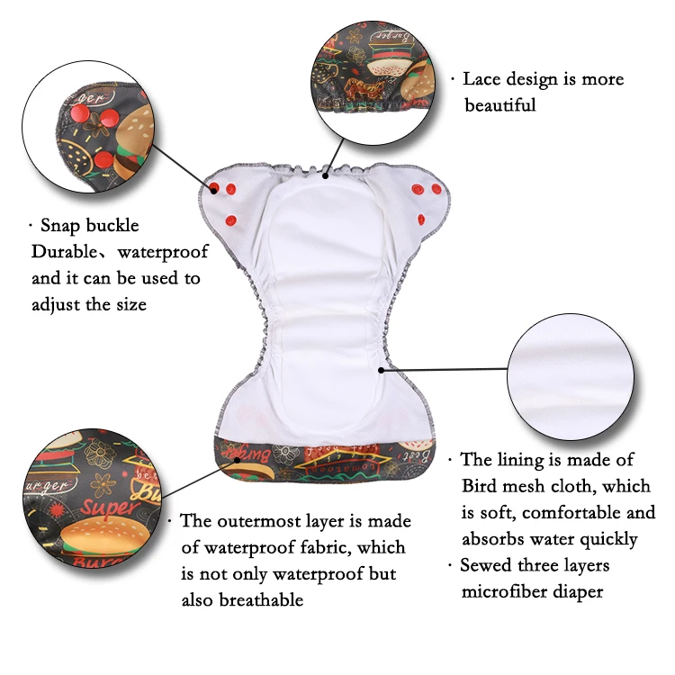 Manufacturers Ecologic Product Cheap Cloth Nappies Washable Custom Wholesale Reusable Baby Cloth Diaper