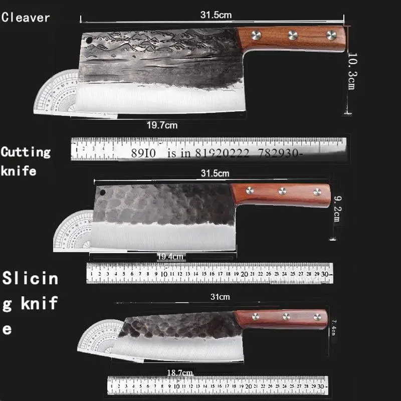 Handcrafted Dual-Use Kitchen Knife for Chopping and Slicing  Versatile Vegetable, Slicing, and Meat Knife