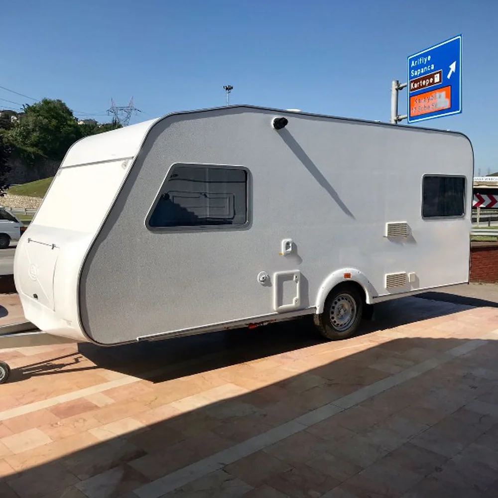 Ecocampor Hot Sale Camper Trailer Camping Trailer RV Caravan with Kitchen and Tent for sale