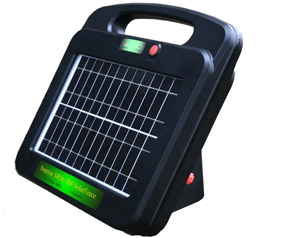 Waterproof solar and battery powered electric fence energizer for horse