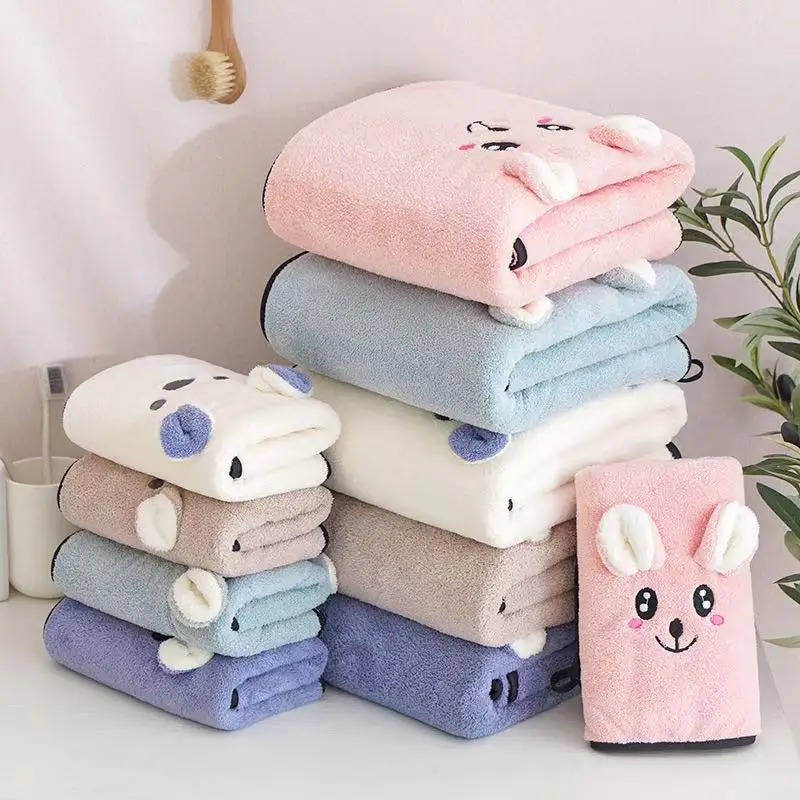 
Factory direct coral velvet koala bath towel thickening soft cotton micron velvet lovely gift koala bath towel 
