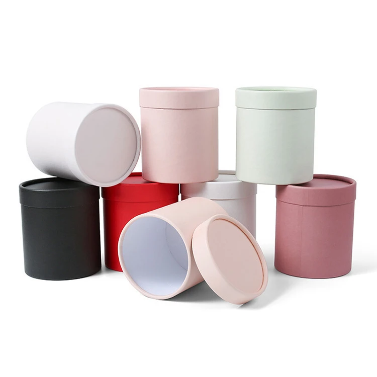 Wholesale Custom Pink Cylinder Flower Boxes Small Round Rose Paper Tube Gift Flower Hat Box Packaging For Flowers