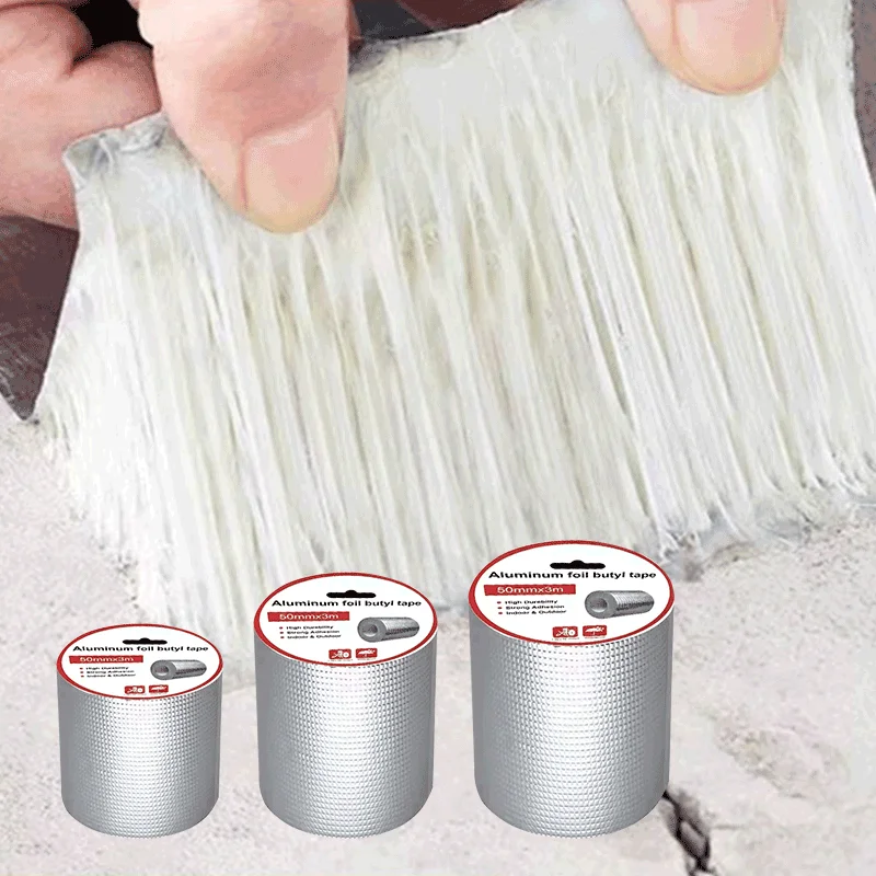 ANTI Aluminum Foil Butyl Rubber Roofing Sealant Tape, 0.8/1/1.5mm Membrane Self Adhesive Butyl Waterproofing Membrane For Roof