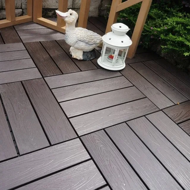 WPC Tile High Quality Durable Garden/home outdoor decoration flooring interlocking deck tiles