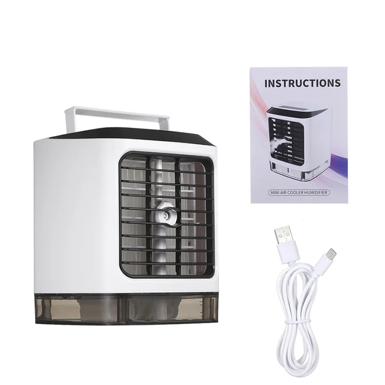 JMK.Smart Portable Mini Desktop USB Rechargeable Air cooler With Water Tank And Night Light