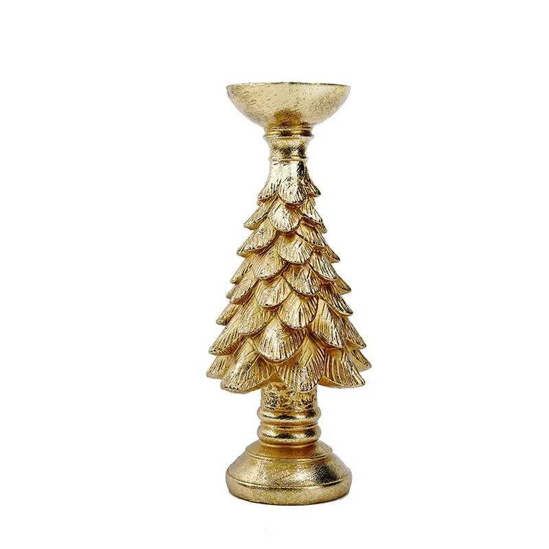 European golden Christmas tree candle holder Romantic candle holder decoration home living room dining room decoration