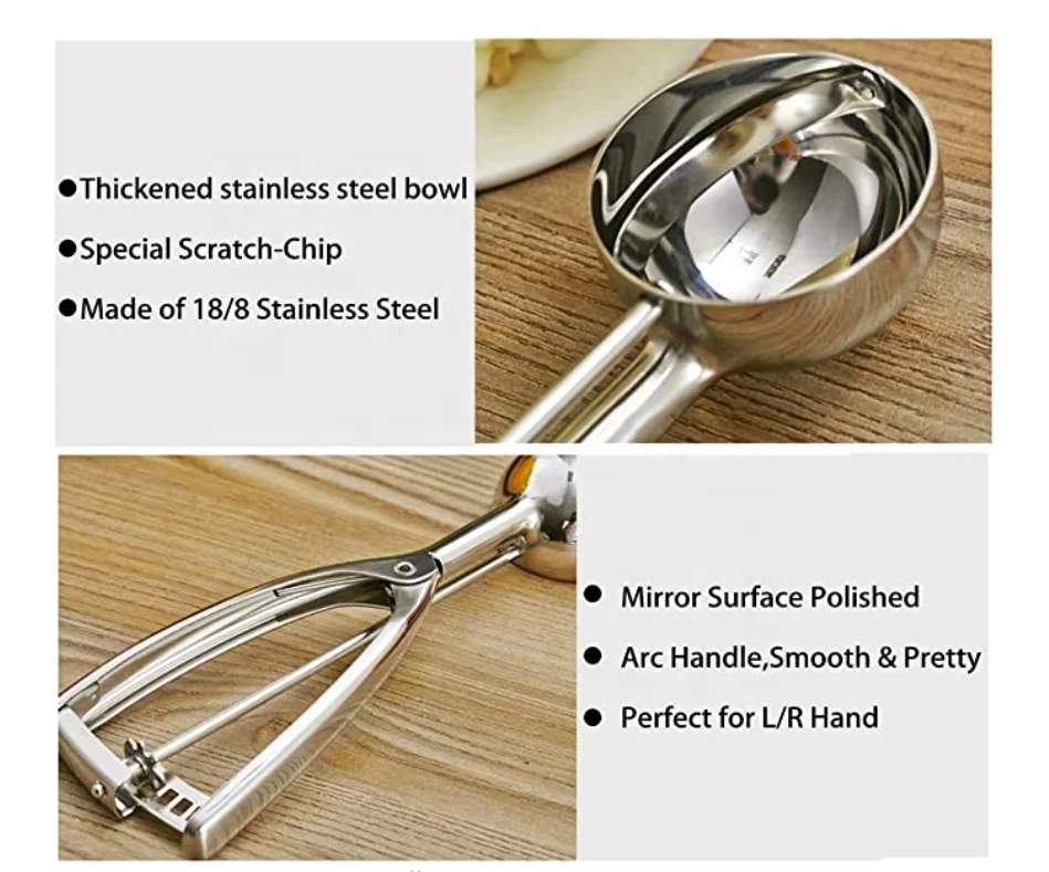 sliver mini ice cream scoop scooper freezer for ice cream cookies scoop