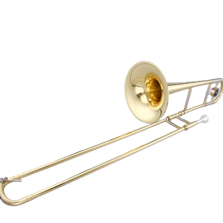 Popular bB tone Gold Lacquer Tenor Trombone With Brass Bell