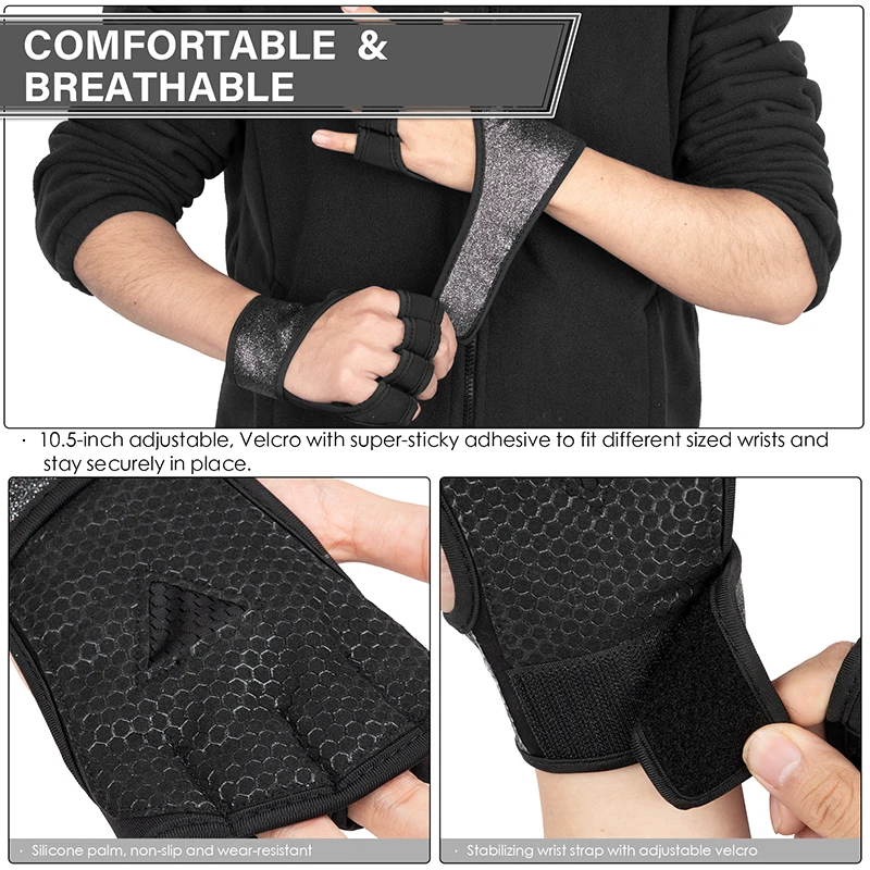 ZJFIT Sequin Weightlifting Half Finger Fitness Palm Fitness Women Gloves Gym Weight Lifting Fitness Gymnastics Grips