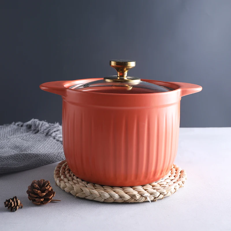  2.5L/3.5L Nordic Non Stick Ceramic Pots For Cooking Color Cookware Insulated Food Warmer