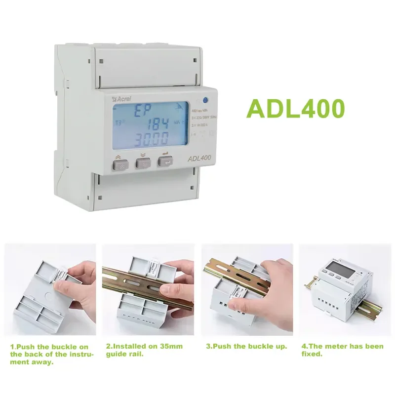 Acrel ADL400-C din rail energy meter three phase with lcd display & rs485 modbus for energy management solution