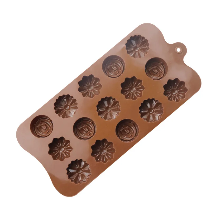 Yongli E-26 15 cavity 3d small flower shape chocolate candy silicone baking molds ice cube for festival parties and diy crafts